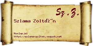 Szlama Zoltán névjegykártya